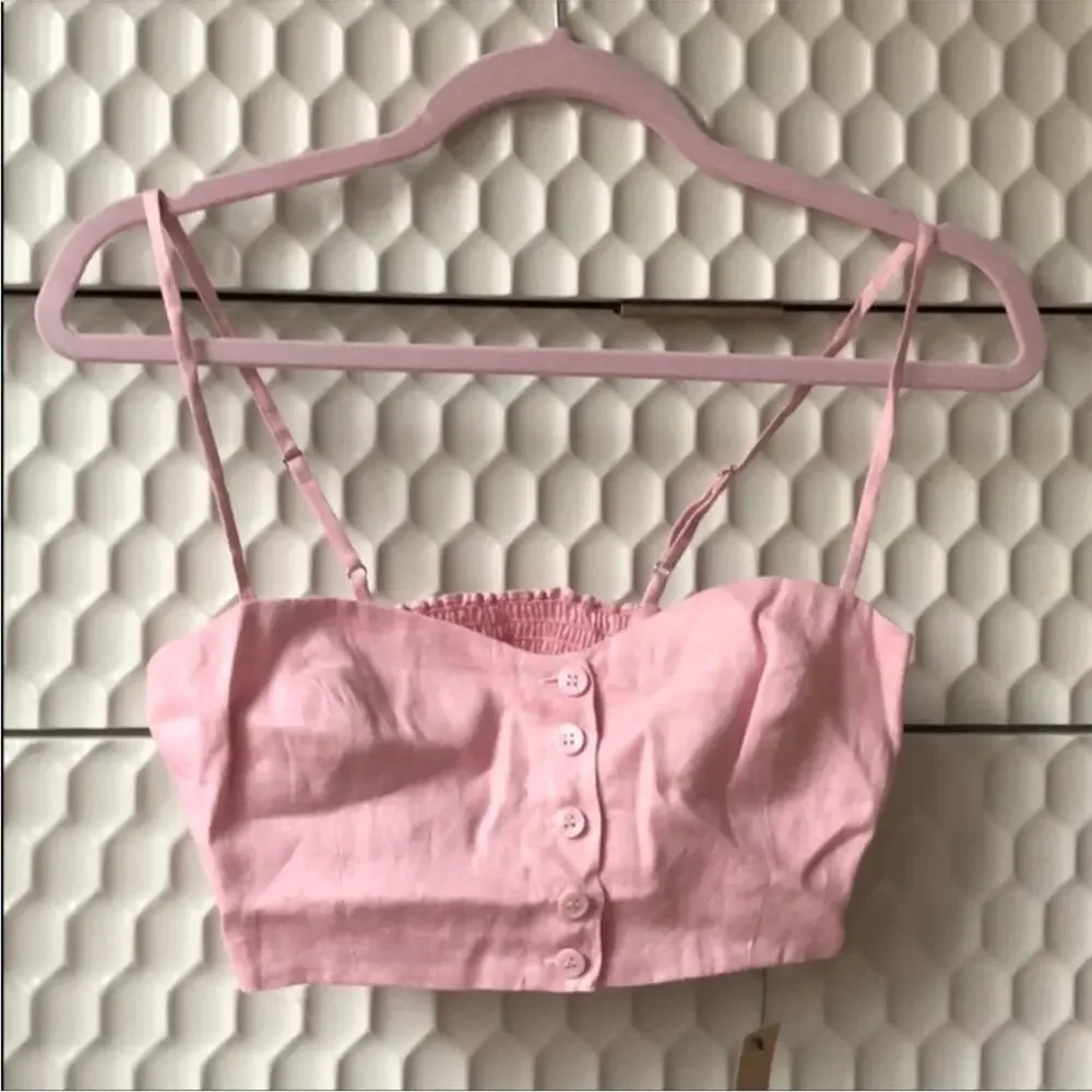 Reformation Tati Two Piece mini skirt top set linen cotton size 4
